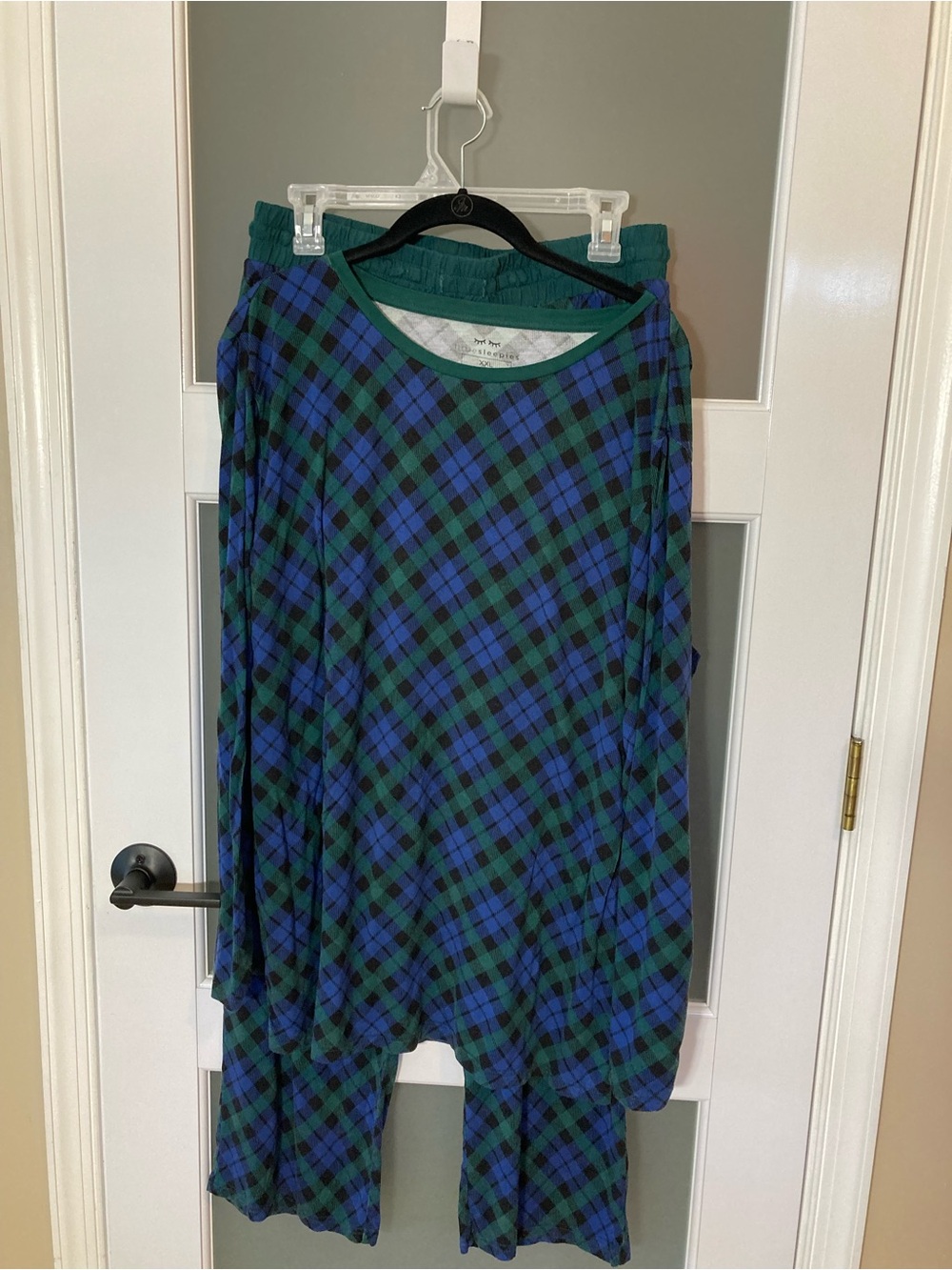 Little Sleepies Emerald Plaid Bamboo Pajama Set Top XXL / Pants XL
